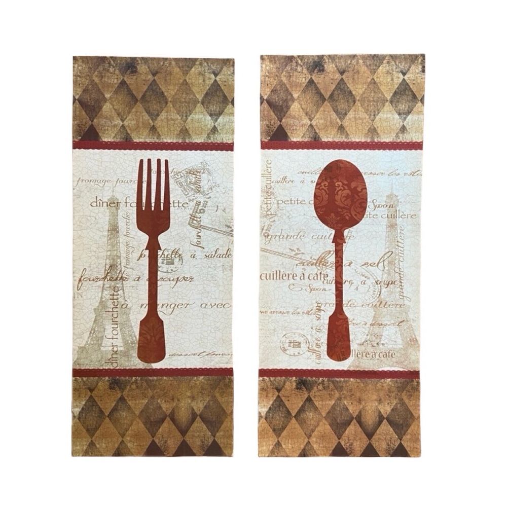 Set of 2 - French Kitchen Cutlery Canvases🍴🇫🇷